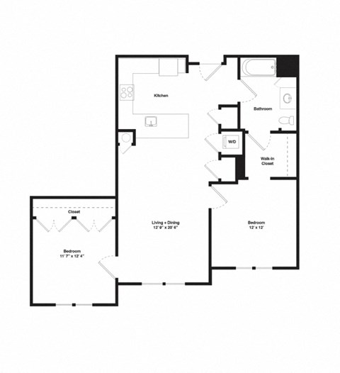 a floor plan of a home with a mix of bedrooms and a living room